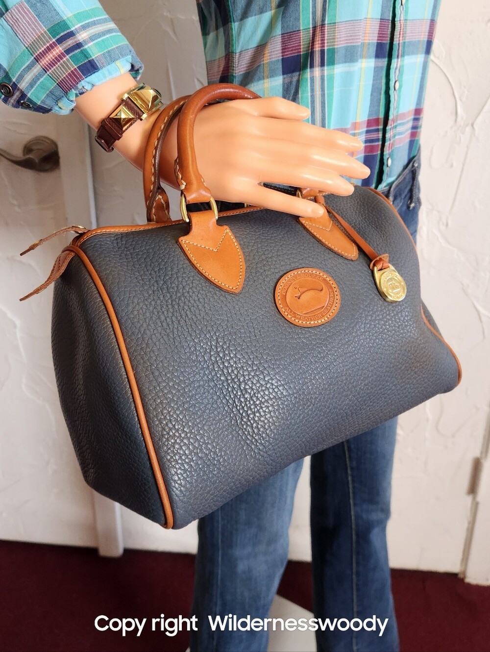 Dooney & Bourke AWL, 1980's Boston Bag, Grey